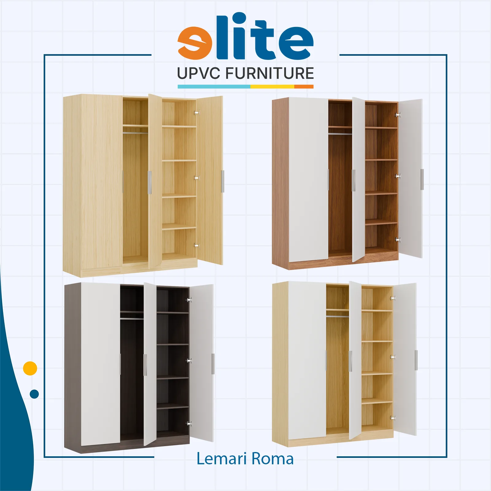 Lemari Roma detail furniture upvc Elite Shop