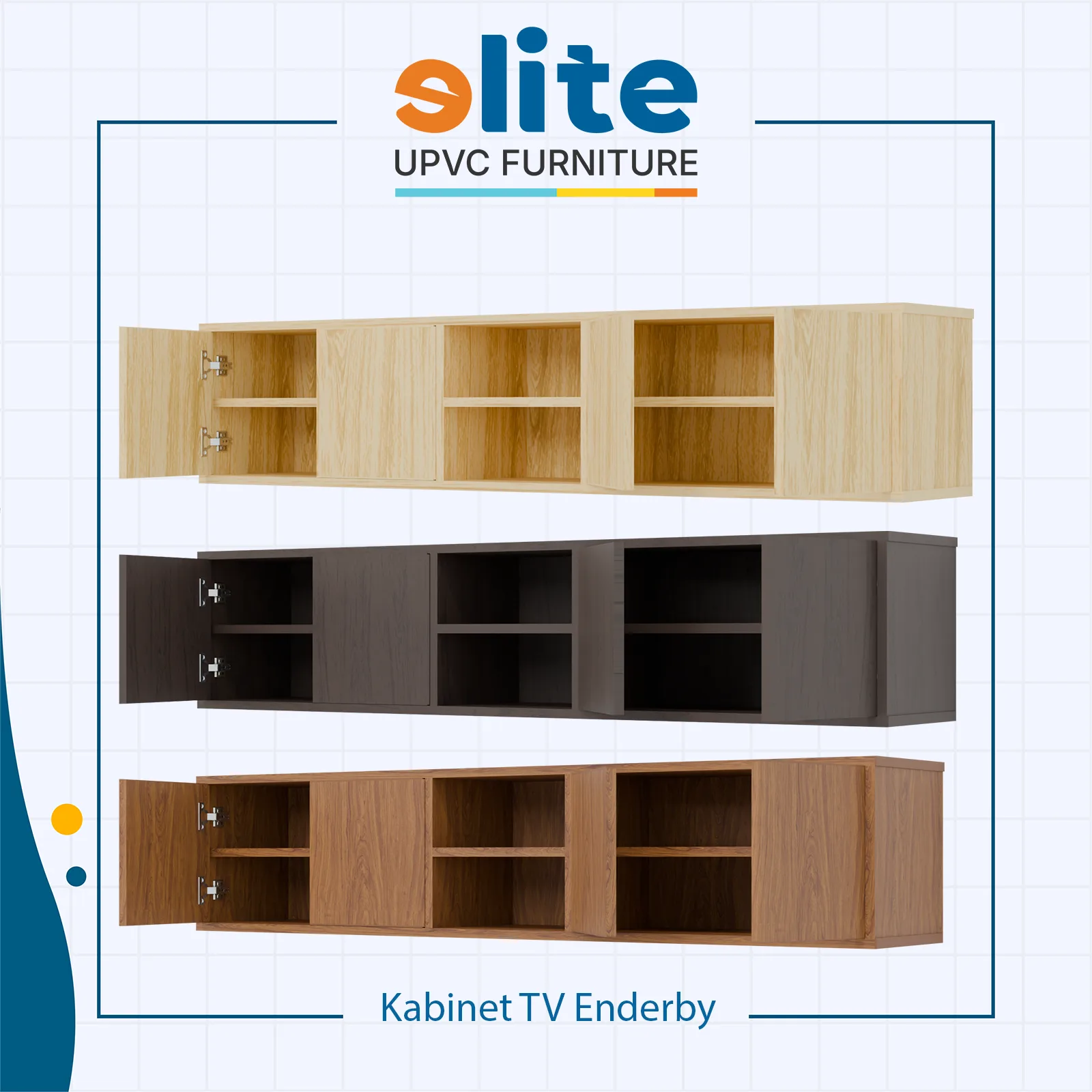 Kabinet TV Enderby detail furniture upvc Elite Shop